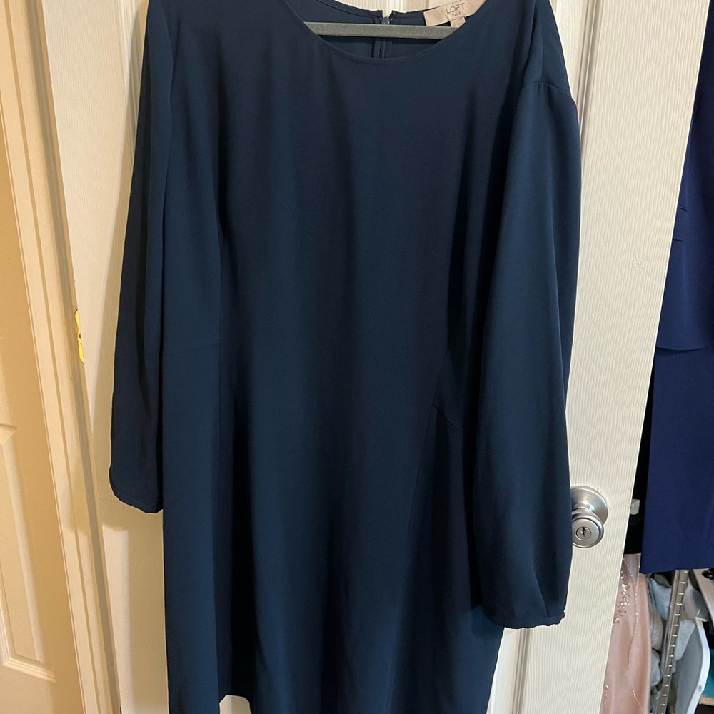 LOFT Deep Blue Long Sleeve Dress
